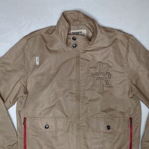 Rocawear‎ Mens Vintage Full Zip Khaki Large Embroidered Logo Jacket XL Y2K Urban